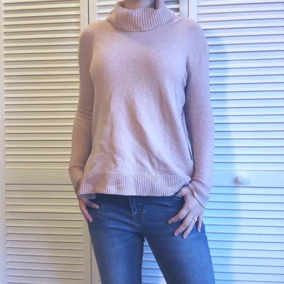 Blush pink cowl necklace sweater - Picture 1 of 7